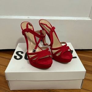 Schutz Red Ankle Strap Heels